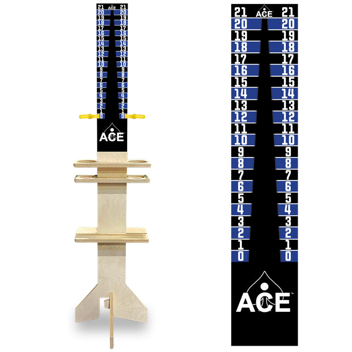Elite Cornhole Scoreboard Triangle Edition (Black/Navy Blue)