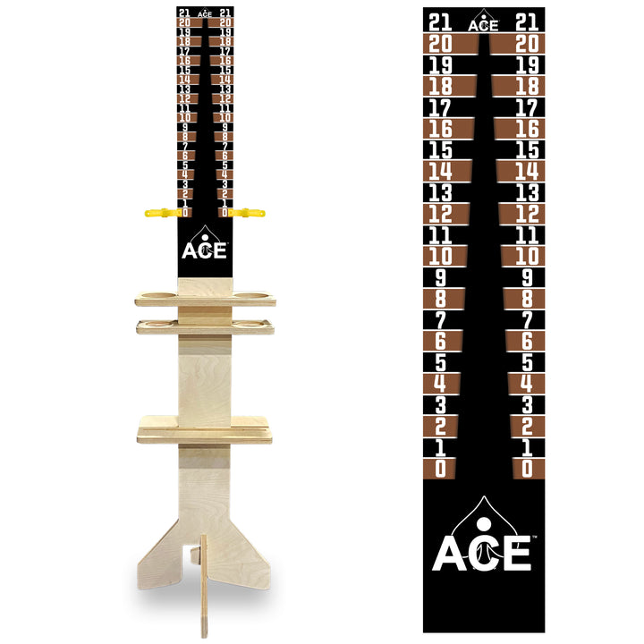 Elite Cornhole Scoreboard Triangle Edition (Black/Brown)