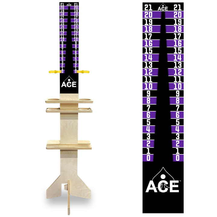 Elite Cornhole Scoreboard Triangle Edition (Black/Purple)