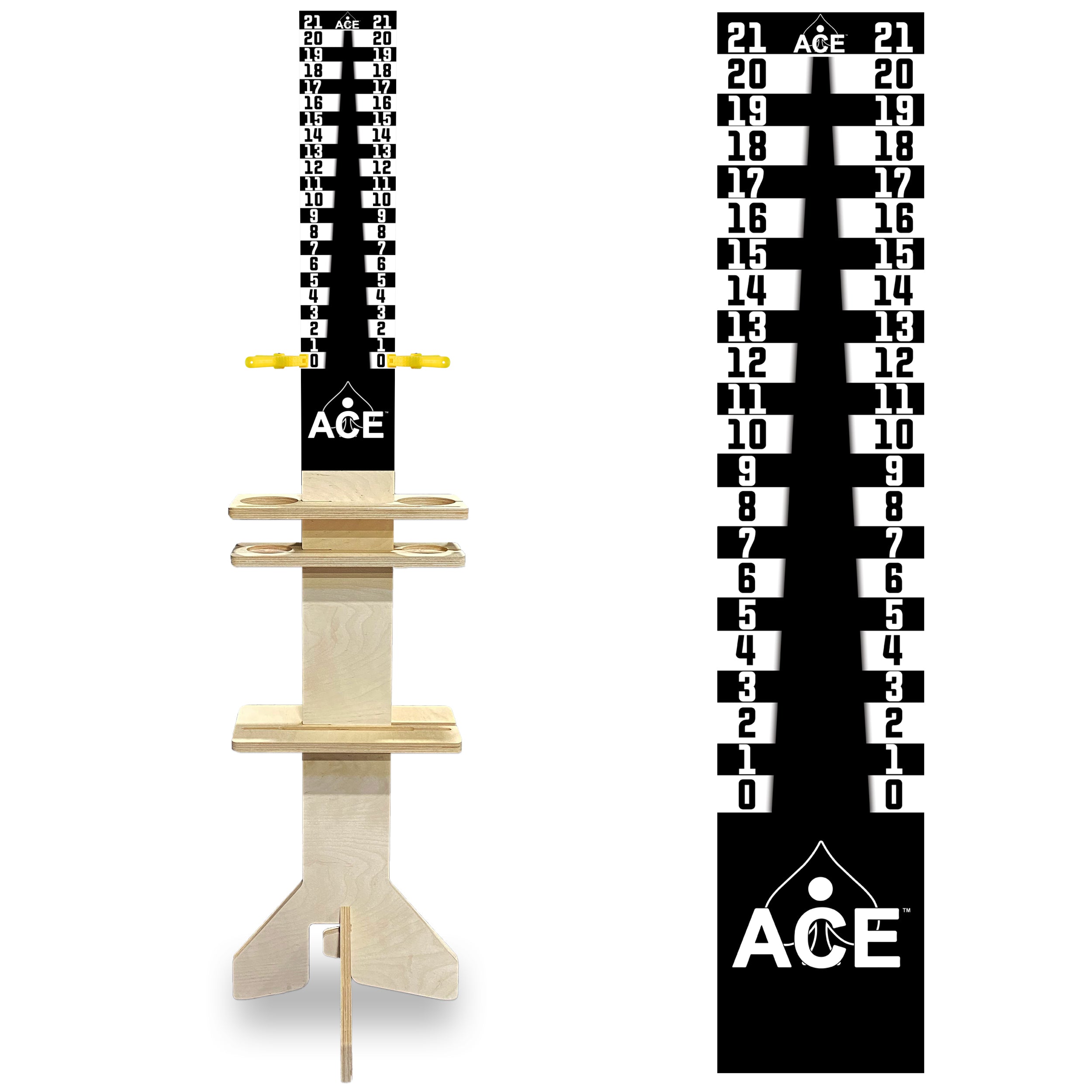 ケイスケ　トロレアイトピラミッド Elite Cornhole Scoreboard Triangle Edition (Black/White) – CornholeAce