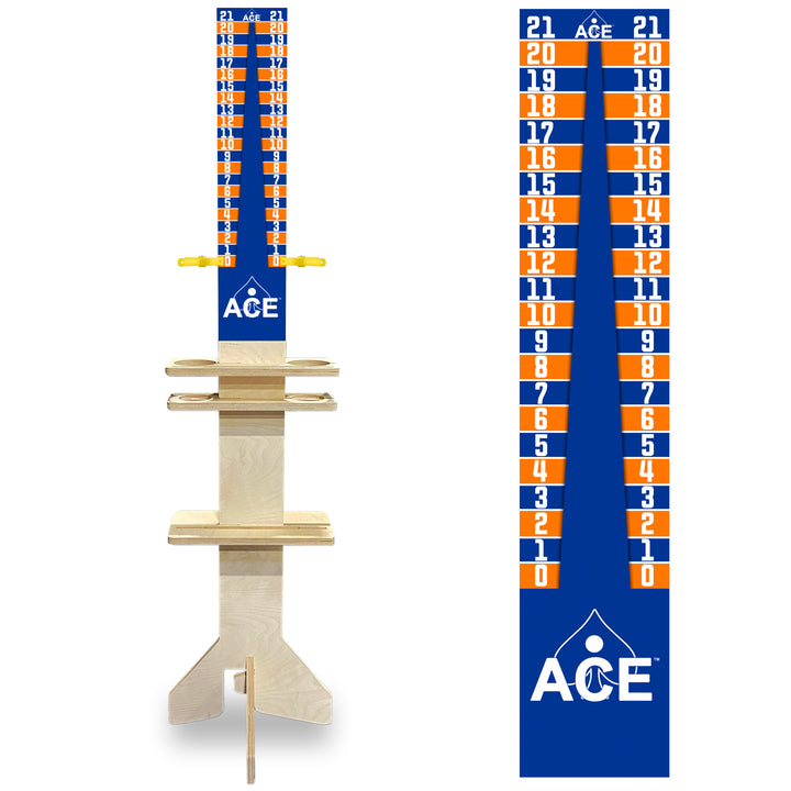 Elite Cornhole Scoreboard Triangle Edition (Navy Blue/Orange)