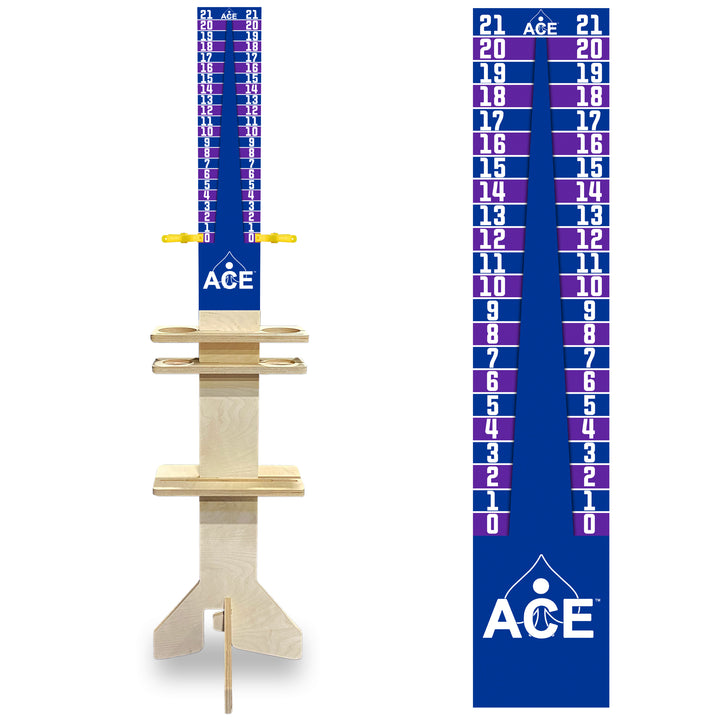 Elite Cornhole Scoreboard Triangle Edition (Navy Blue/Purple)