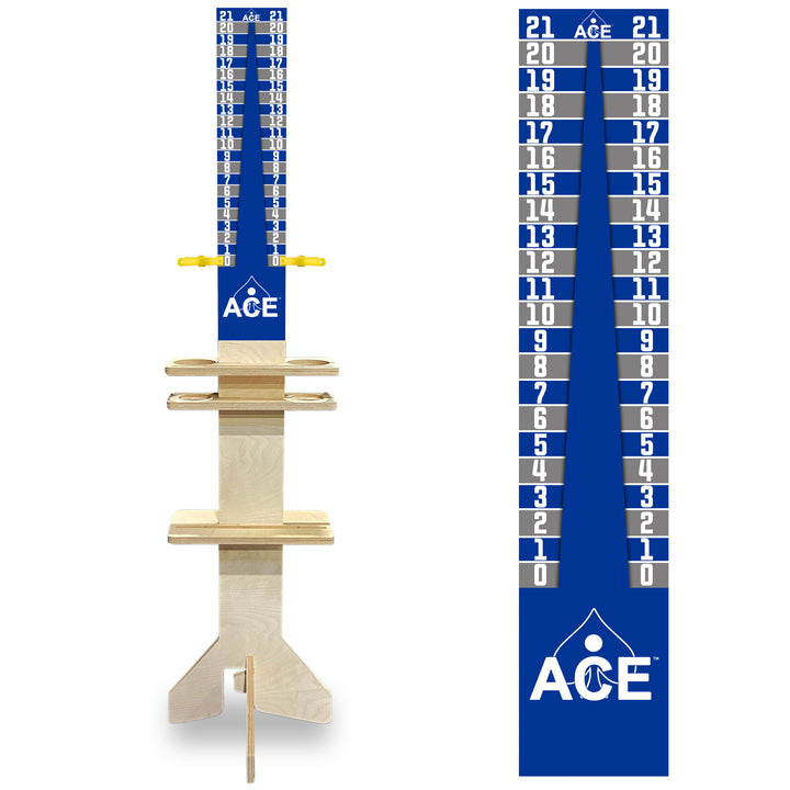 Elite Cornhole Scoreboard Triangle Edition (Navy Blue/Silver)