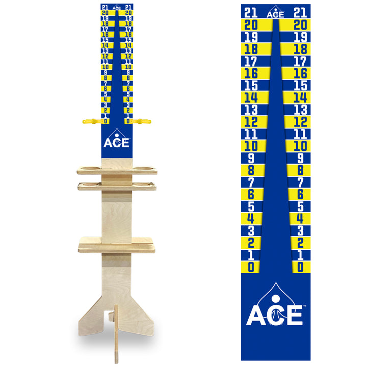 Elite Cornhole Scoreboard Triangle Edition (Navy Blue/Yellow)