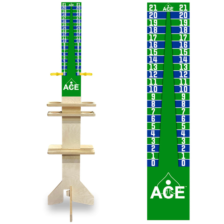 Elite Cornhole Scoreboard Triangle Edition (Green/Navy Blue)