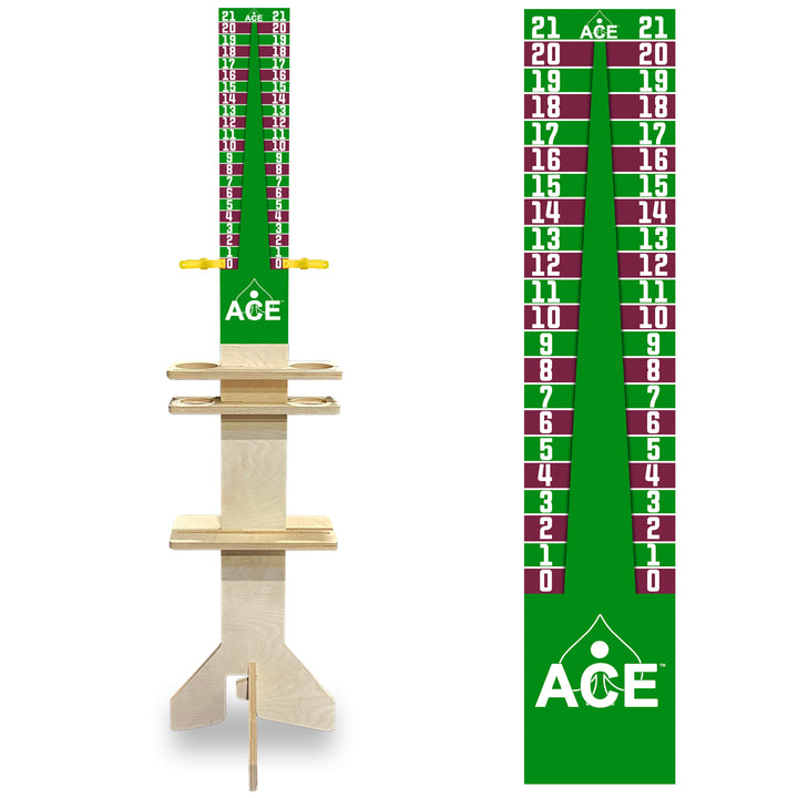 Elite Cornhole Scoreboard Triangle Edition (Green/Maroon)