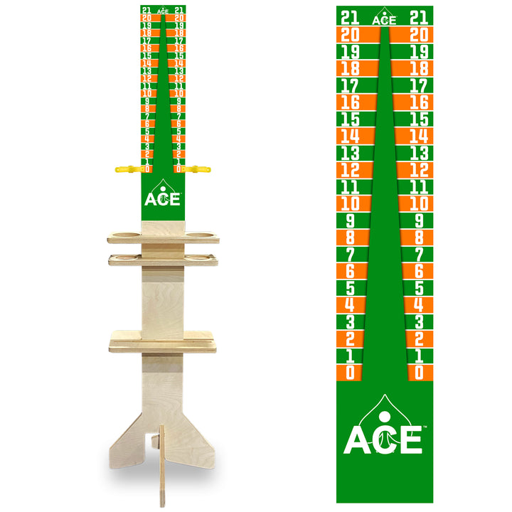 Elite Cornhole Scoreboard Triangle Edition (Green/Orange)