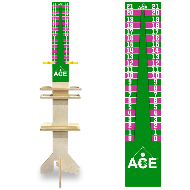 Elite Cornhole Scoreboard Triangle Edition (Green/Pink)