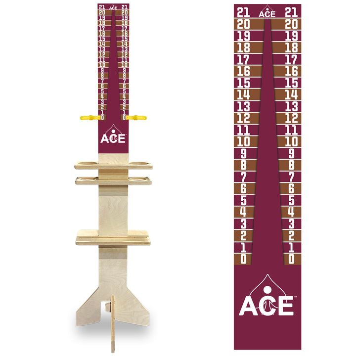 Elite Cornhole Scoreboard Triangle Edition (Maroon/Brown)