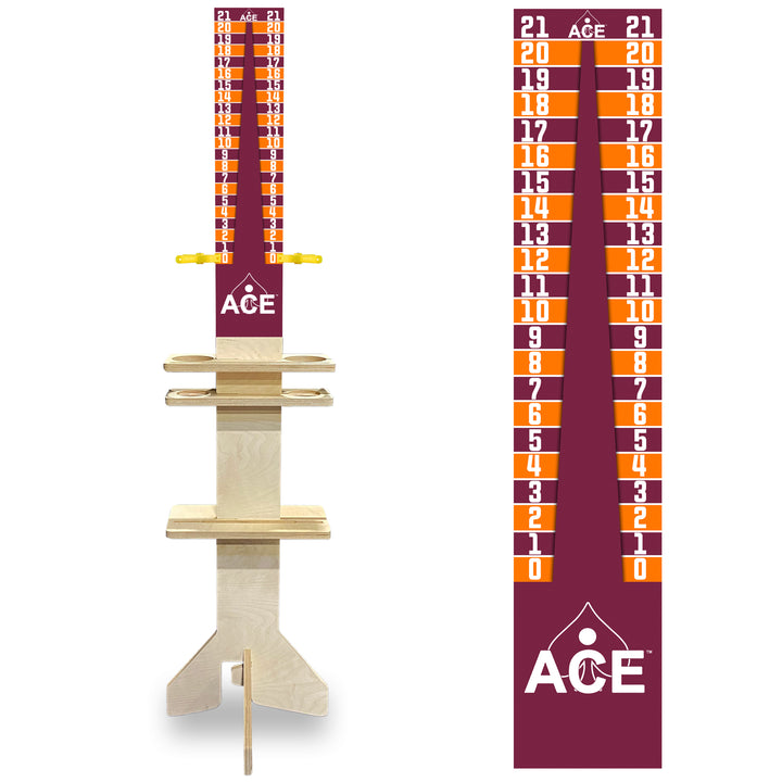 Elite Cornhole Scoreboard Triangle Edition (Maroon/Orange)