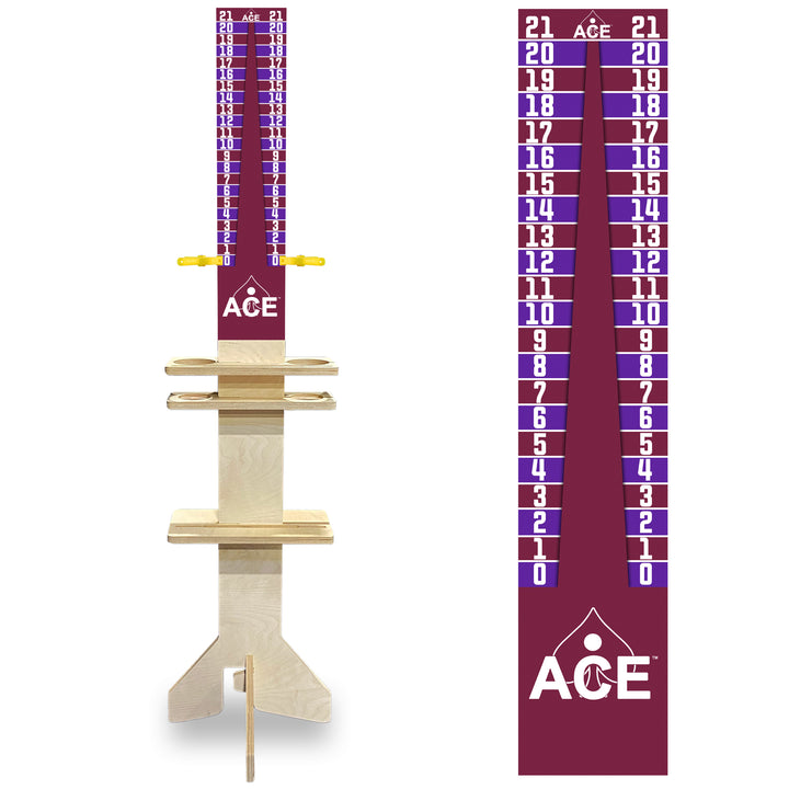 Elite Cornhole Scoreboard Triangle Edition (Maroon/Purple)