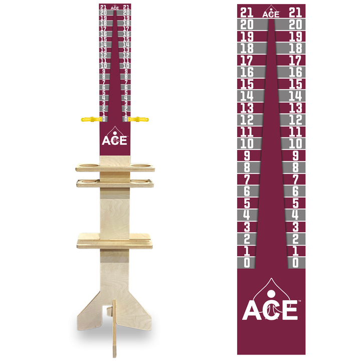 Elite Cornhole Scoreboard Triangle Edition (Maroon/Silver)