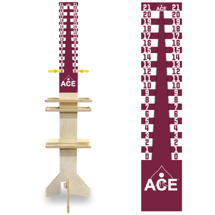 Elite Cornhole Scoreboard Triangle Edition (Maroon/White)