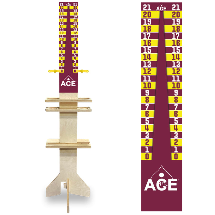 Elite Cornhole Scoreboard Triangle Edition (Maroon/Yellow)