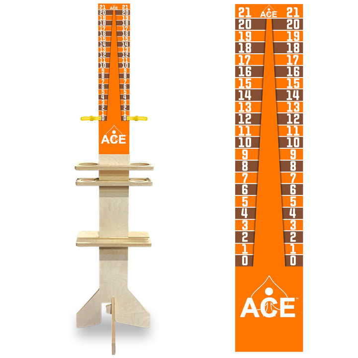 Elite Cornhole Scoreboard Triangle Edition (Orange/Brown)