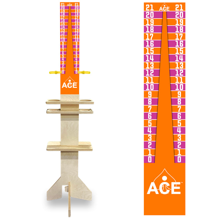 Elite Cornhole Scoreboard Triangle Edition (Orange/Pink)