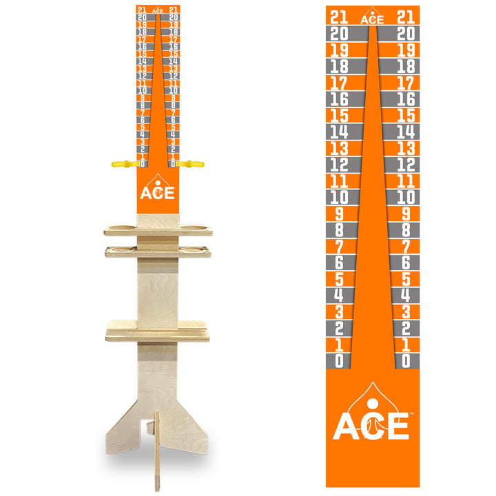 Elite Cornhole Scoreboard Triangle Edition (Orange/Silver)