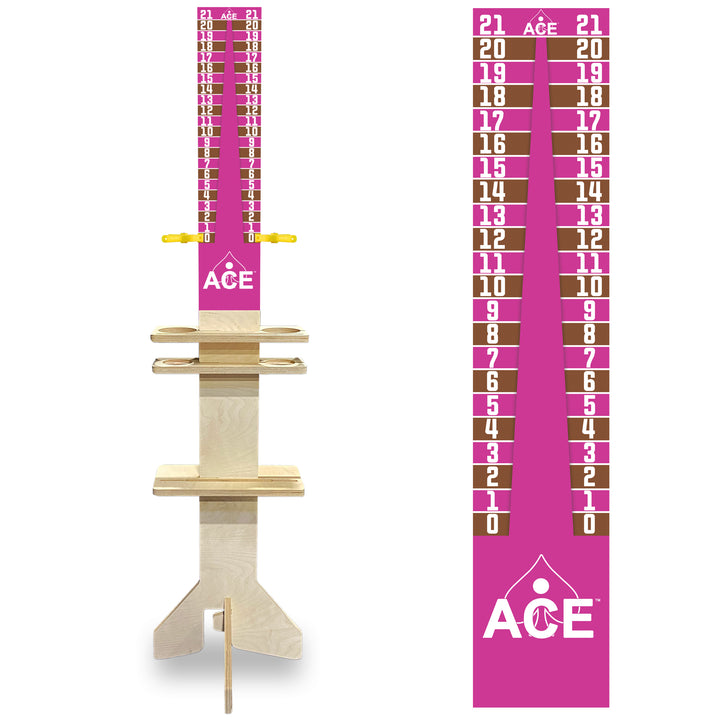 Elite Cornhole Scoreboard Triangle Edition (Pink/Brown)