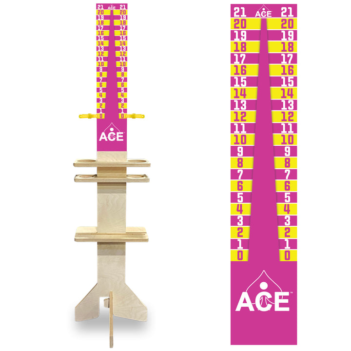 Elite Cornhole Scoreboard Triangle Edition (Pink/Yellow)