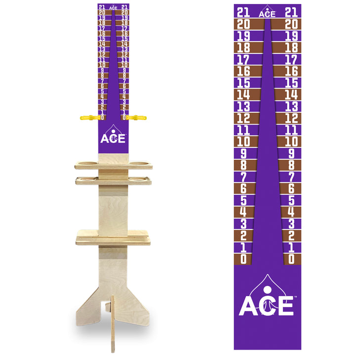 Elite Cornhole Scoreboard Triangle Edition (Purple/Brown)