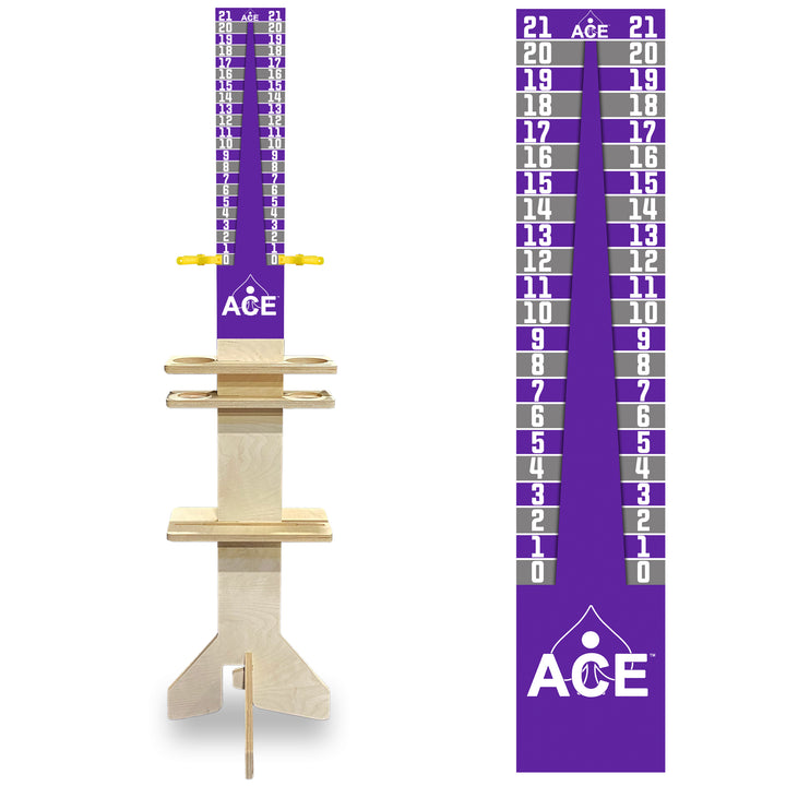 Elite Cornhole Scoreboard Triangle Edition (Purple/Silver)