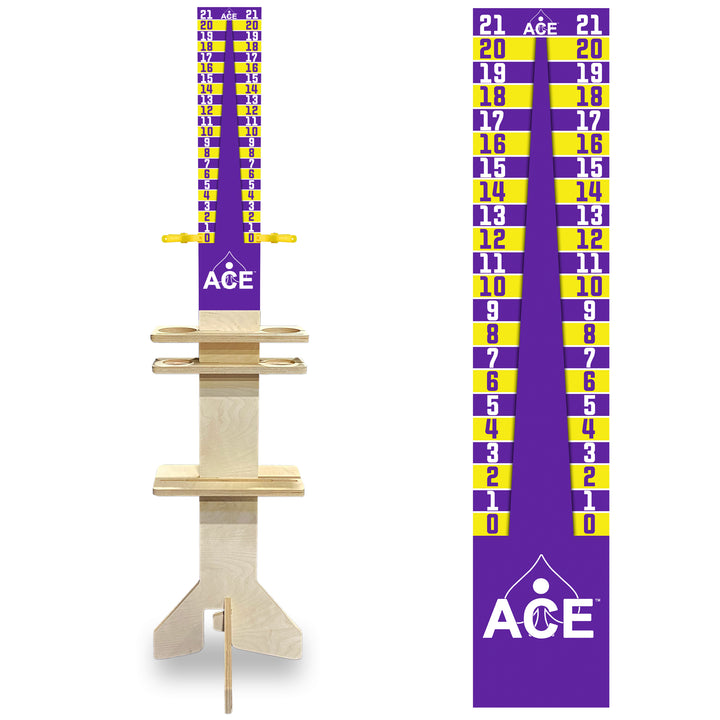 Elite Cornhole Scoreboard Triangle Edition (Purple/Yellow)