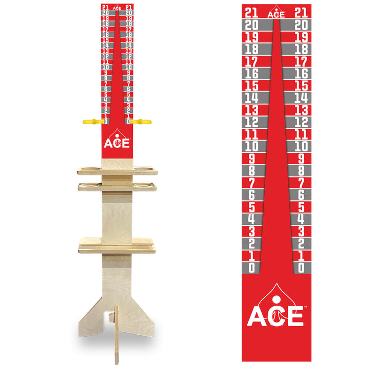 Elite Cornhole Scoreboard Triangle Edition (Red/Silver)