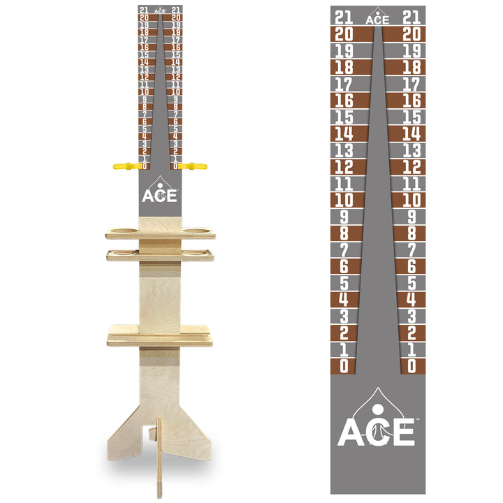Elite Cornhole Scoreboard Triangle Edition (Silver/Brown)