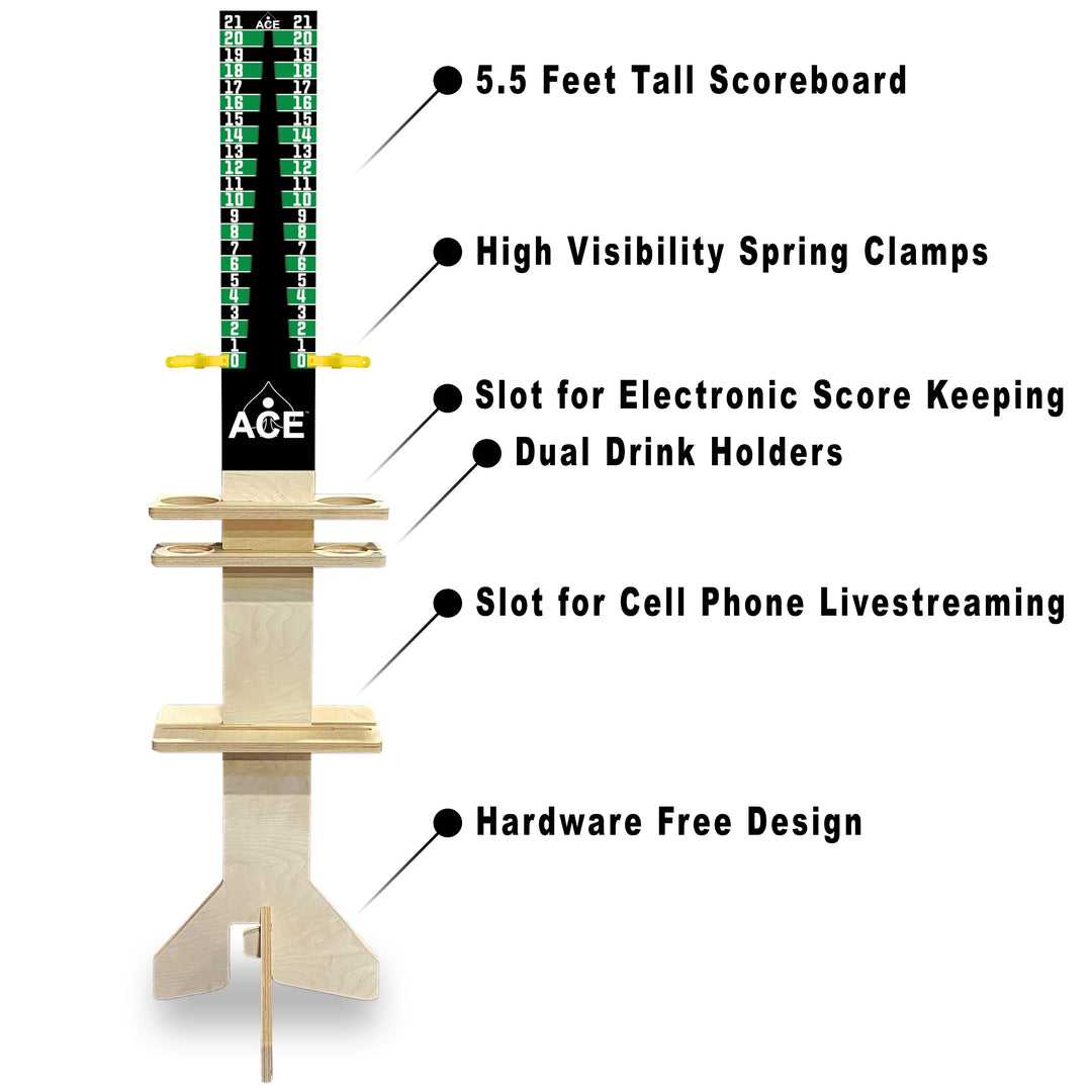 Elite Cornhole Scoreboard Triangle Edition (Black/Green)