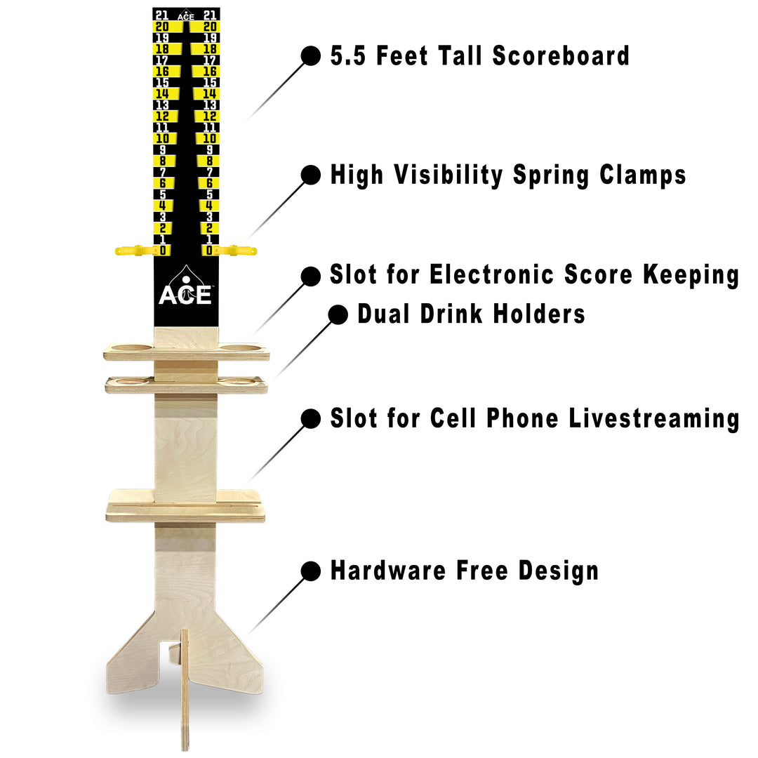 Elite Cornhole Scoreboard Triangle Edition (Black/Yellow)