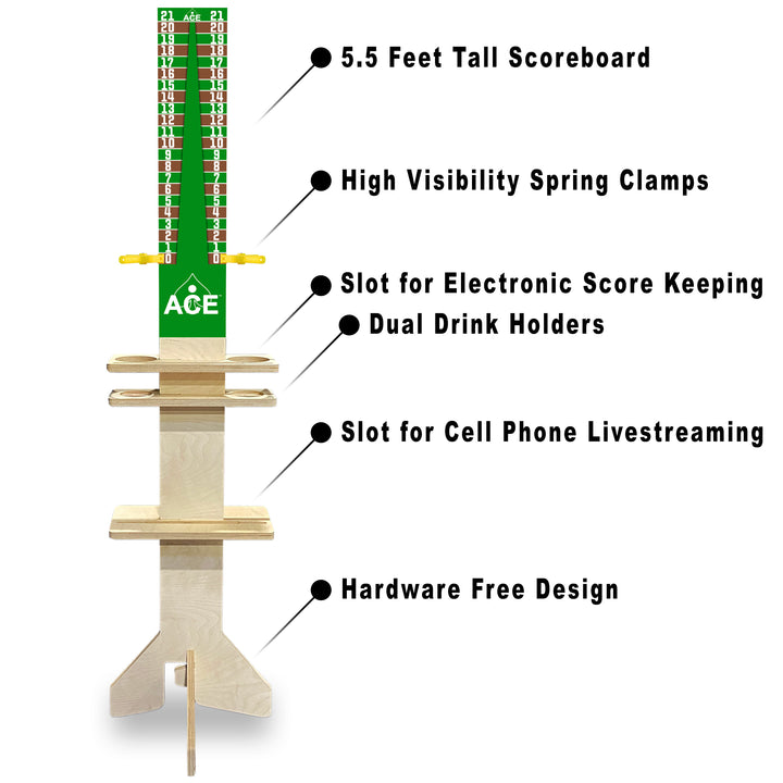 Elite Cornhole Scoreboard Triangle Edition (Green/Brown)