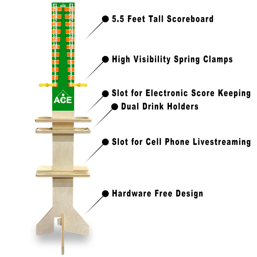 Elite Cornhole Scoreboard Triangle Edition (Green/Orange)