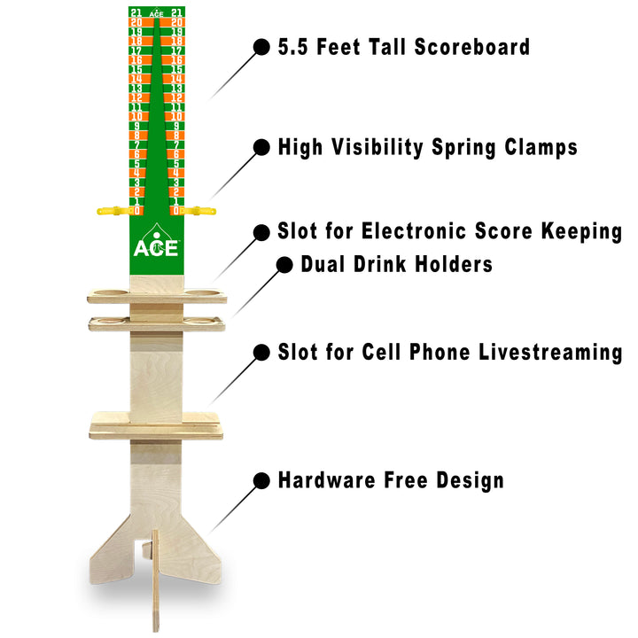 Elite Cornhole Scoreboard Triangle Edition (Green/Orange)