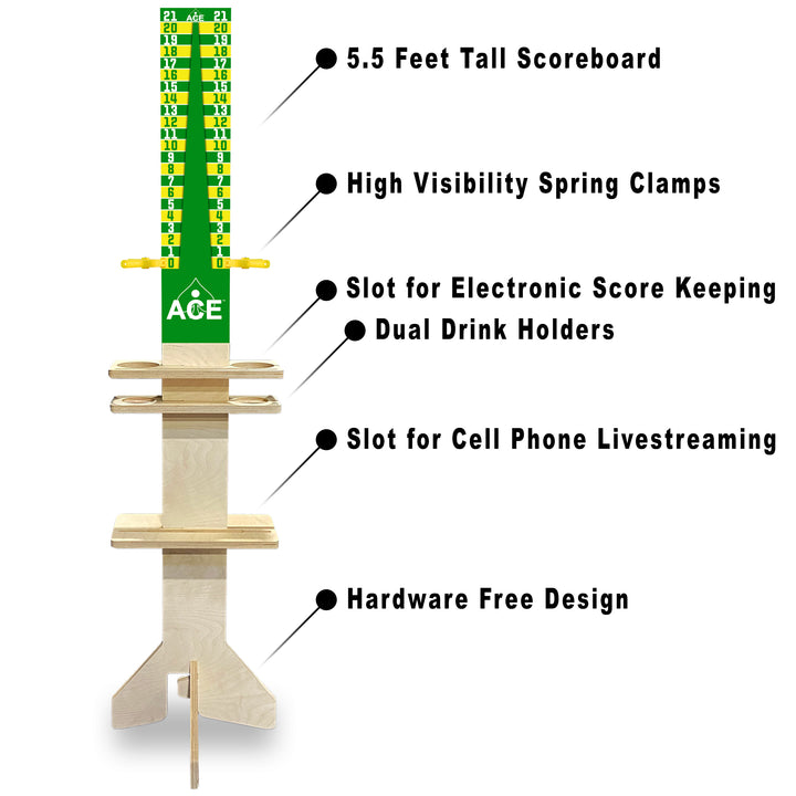 Elite Cornhole Scoreboard Triangle Edition (Green/Yellow)