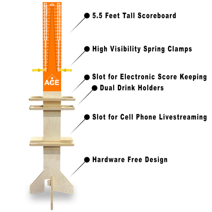 Elite Cornhole Scoreboard Triangle Edition (Orange/Orange)