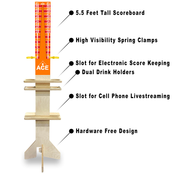 Elite Cornhole Scoreboard Triangle Edition (Orange/Red)