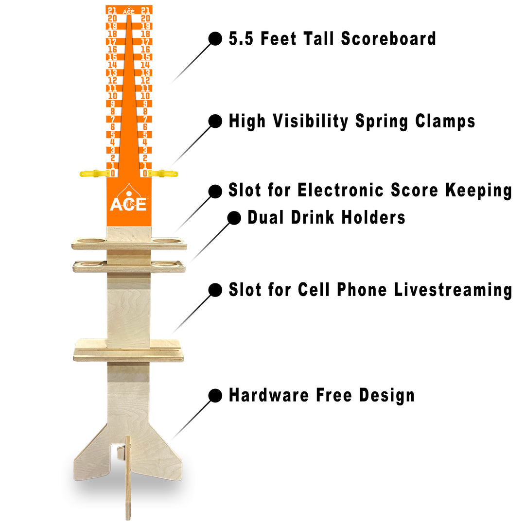 Elite Cornhole Scoreboard Triangle Edition (Orange/White)