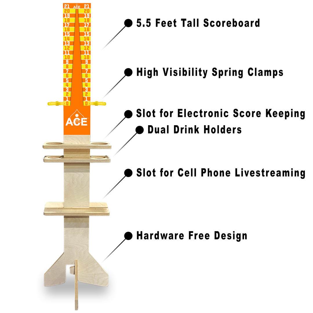 Elite Cornhole Scoreboard Triangle Edition (Orange/Yellow)