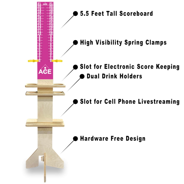 Elite Cornhole Scoreboard Triangle Edition (Pink/Pink)