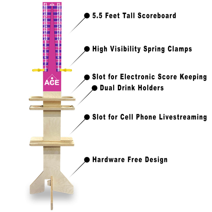Elite Cornhole Scoreboard Triangle Edition (Pink/Purple)