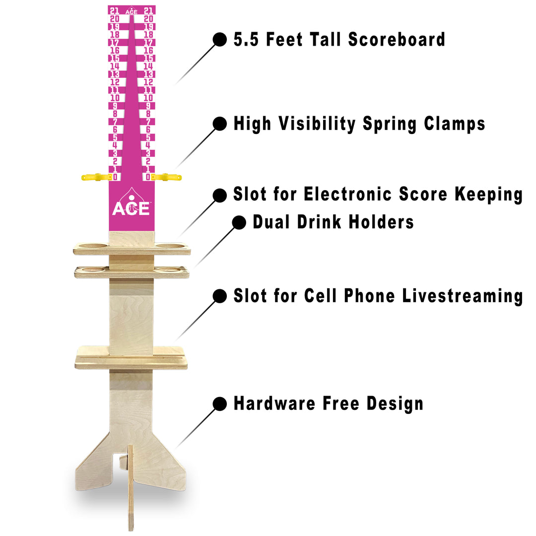 Elite Cornhole Scoreboard Triangle Edition (Pink/White)