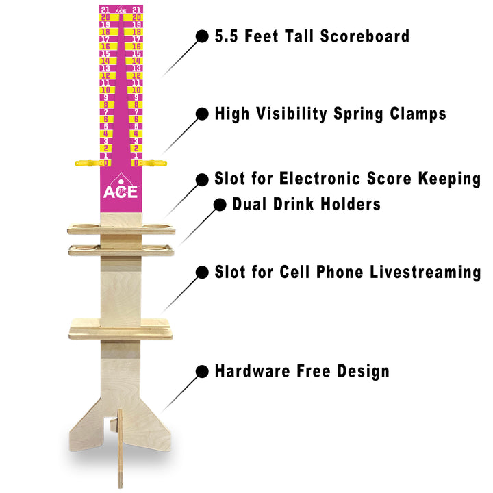 Elite Cornhole Scoreboard Triangle Edition (Pink/Yellow)