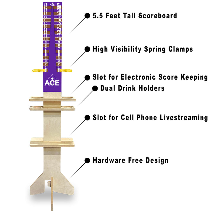 Elite Cornhole Scoreboard Triangle Edition (Purple/Brown)