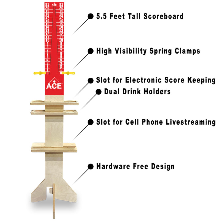 Elite Cornhole Scoreboard Triangle Edition (Red/Red)