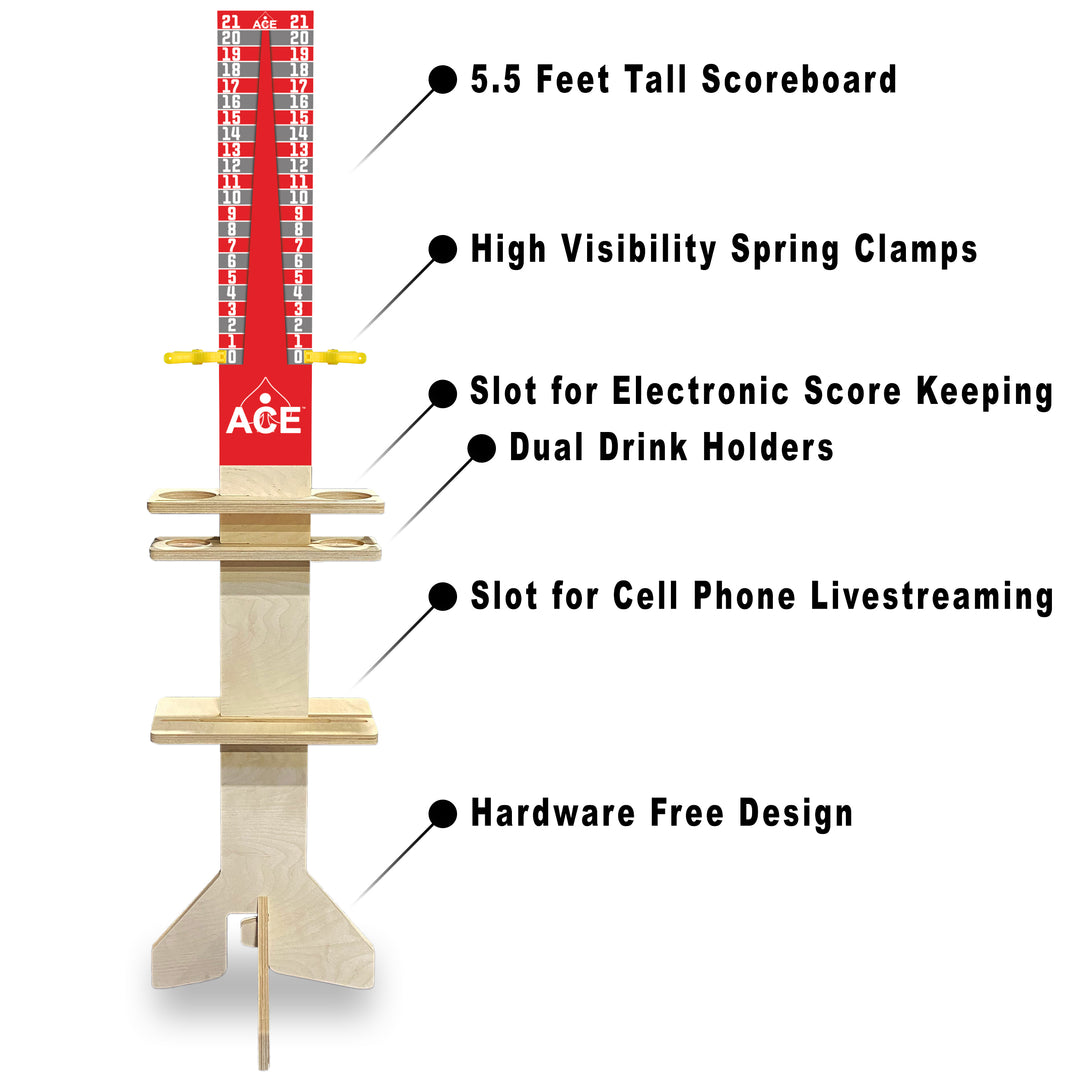 Elite Cornhole Scoreboard Triangle Edition (Red/Silver)