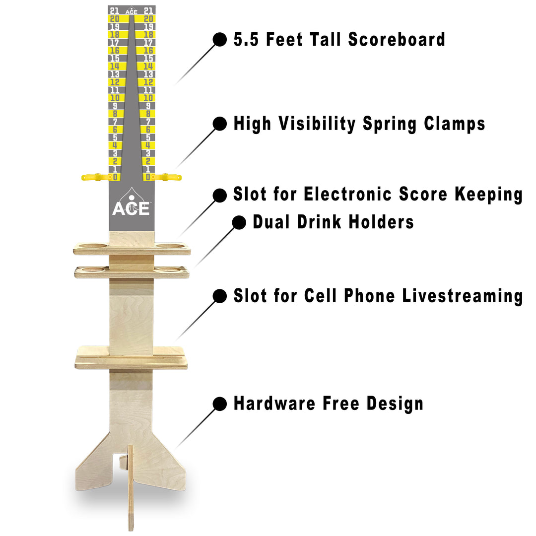 Elite Cornhole Scoreboard Triangle Edition (Silver/Yellow)