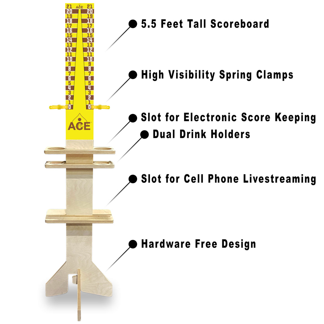 Elite Cornhole Scoreboard Triangle Edition (Yellow/Brown)