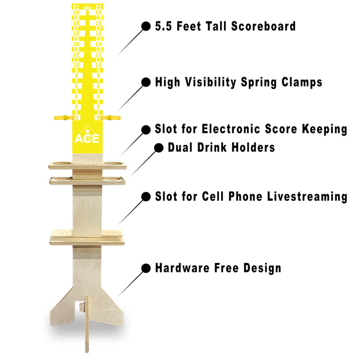 Elite Cornhole Scoreboard Triangle Edition (Yellow/White)