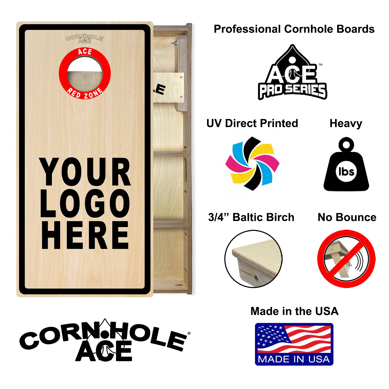 Custom ACE Red Zone Professional Cornhole Board Set – CornholeAce