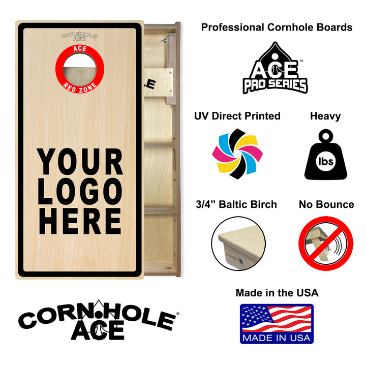 Custom ACE Red Zone Professional Cornhole Board Set